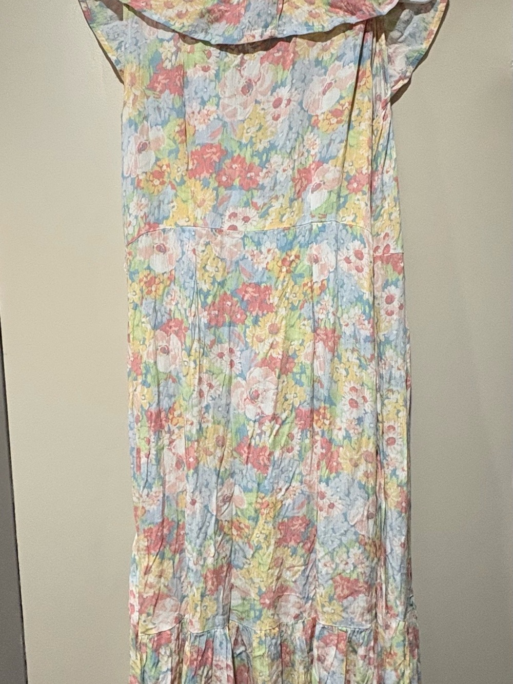 NWT Jillian Harris Pastel Floral Ruffle Maxi Dress - Lightweight Summer Wrap - Picture 8 of 8